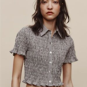 Zara Gingham Crop Shirt